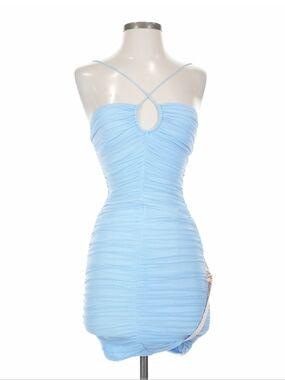 Light Blue Ruched Oh Polly Dress